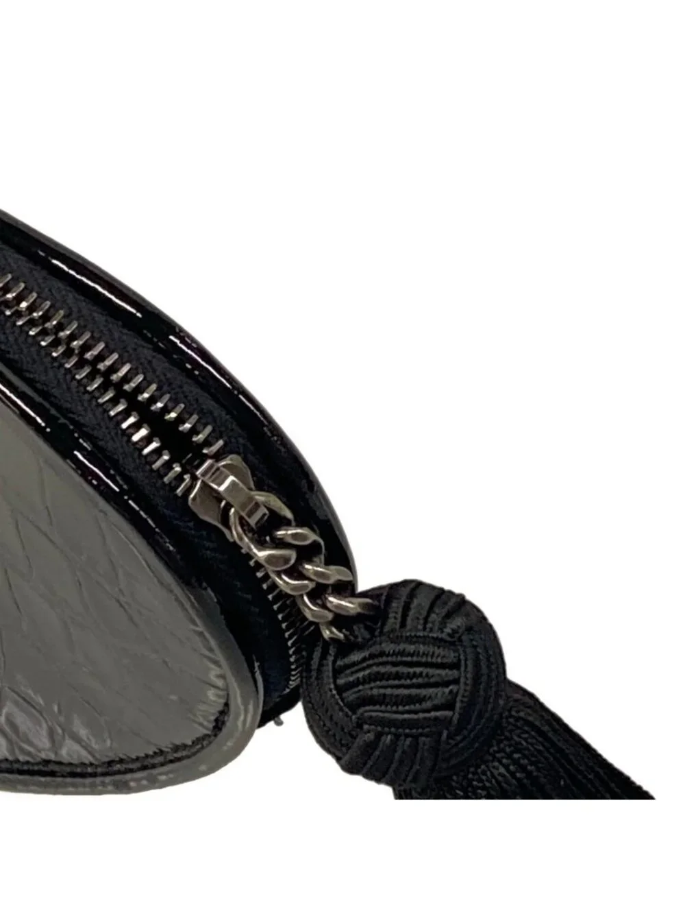 Saint Laurent Paris Clutch Black Heart Embossed Leather